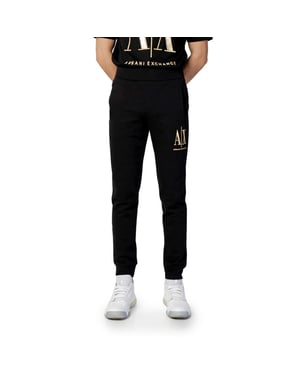 Armani Exchange Zwarte Katoenen Joggers (Trainingsbroeken)