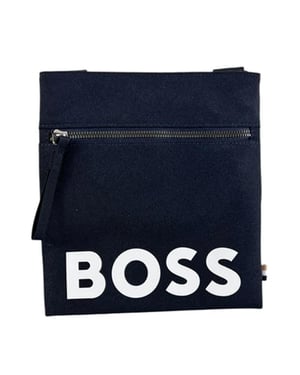Mens Navy Pixel Large Zip Envelope Bag