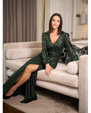 Alison Sequn V Neck Maxi Dress