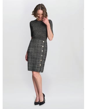 Antonella Button Detail Knit Dress