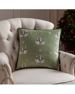 Evans Lichfield Winter Geese Printed Polyester Filled Cushion,
