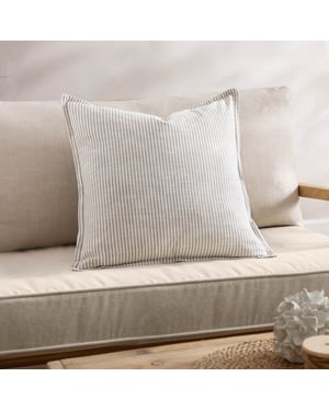 Yard Truro Stripe 100% Cotton Feather Filled Cushion, Natural