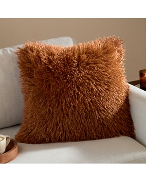Furn Rowan Faux Fur Cushion Cover, Ginger