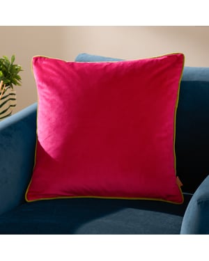 Furn Meridian Velvet Cushion Cover, Hot Pink/Lime