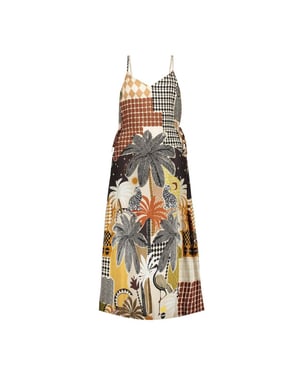 Geisha dress 67407-20 775 brown/sand/black