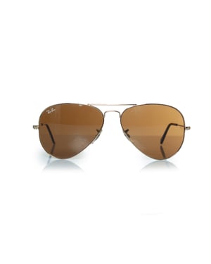 Ray Ban Aviator in goud en bruin.