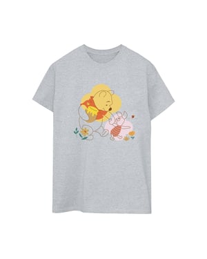 Disney Dames/Dames Winnie De Poeh Knorretje Katoenen Vriendje T-shirt (Sportgrijs)