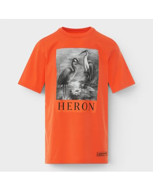 Heron Oversized T-Shirt Orange Black