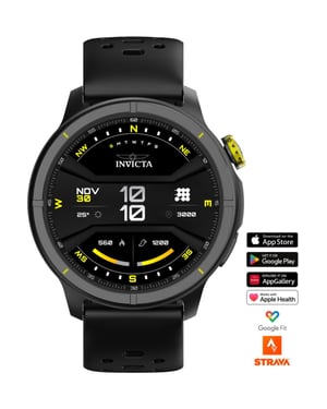 Invicta I-Tech - 2 Pro ITECH-005 Herenhorloge - Smartwatch Uurwerk - Roestvrij Staal met Zwarte Wijzerplaat - 46 mm
