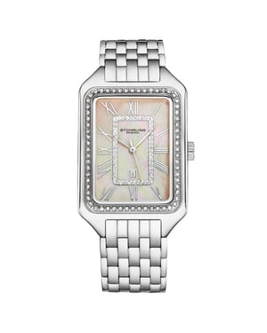 Stührling Lustra 4061 Rectangle Quartz Fashion Watch with Crystals 32mm