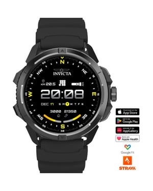 Invicta I-Tech ITECH-009 Herrklocka - Smartwatch Rörlighet - Rostfritt Stål med Svart Urskiva - 47 mm