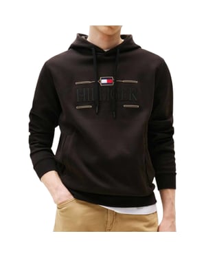 Tommy Hilfiger Mens Hoodies Tonal Logo Embroidery Casual Cotton Long Sleeve Top