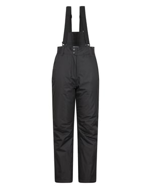 'Moon' Women's Short Ski Pants Insulated Snowproof Elastic Waist Winter Trouser Black