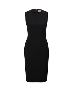 Women's Boss Dirulah Crew Neck Sleeveless Knee Length Dress in Black
