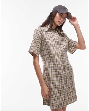 Topshop a-linjeformad miniklänning i rutigt mönster