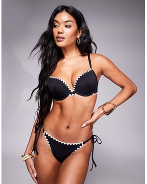 Boux Avenue mono whipstitch brazilian bikinibyxor i svart