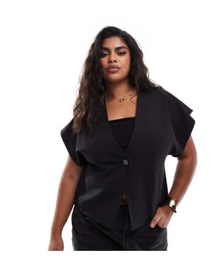 ASOS DESIGN Curve omlottväst i svart