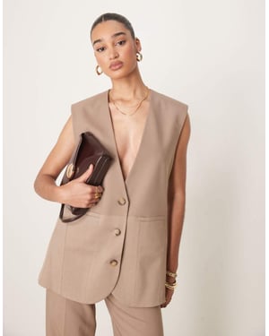 ASOS DESIGN oversized västset i mokka - BRUN