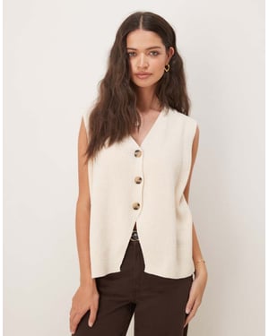 ASOS DESIGN avslappnad passform väst i krämfärg