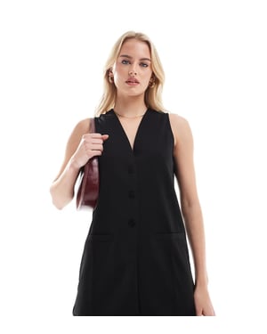 Vero Moda Tall långlinje jersey crepe västset i svart