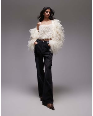 Topshop 3D strappy topp i krämfärg
