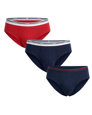 Pack of 3 Men's Cotton Briefs Classic Colors D309BB