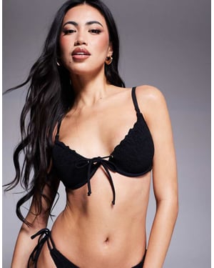 Boux Avenue Ibiza djupt halsband bikiniöverdel i svart