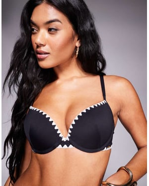 Boux Avenue mono whiplash underwire bikini-top i svart