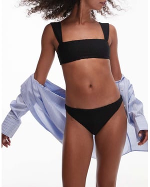 & Other Stories texturerad bandeau-bikinitopp i svart