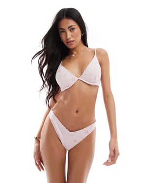 Hollister bikinitopp med bygel i ljuslila blommönster