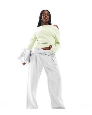 ASOS DESIGN Curve skräddarsydd crossover vid ben jogger i grå