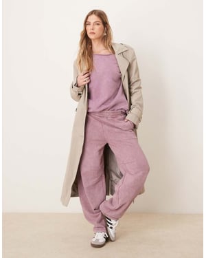 ASOS DESIGN joggers med tunn beläggning i tvättad lila