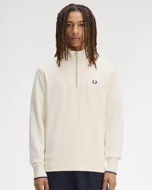 Half Zip Sweatshirt in Ivory