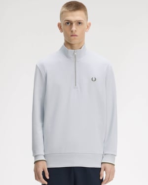 80B Half Zip Sweatshirt in Light Blue