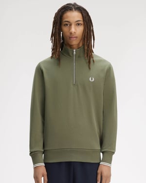 Half Zip Sweatshirt in Sage Green