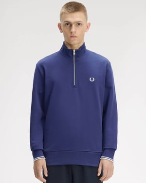 Half Zip Sweatshirt in Dark Blue