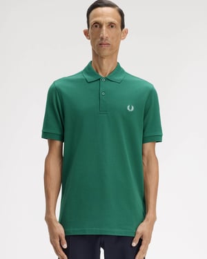 Plain Signature Polo Shirt in Dark Green