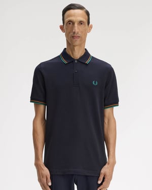 Twin Tipped Signature Polo Shirt in Dark Blue