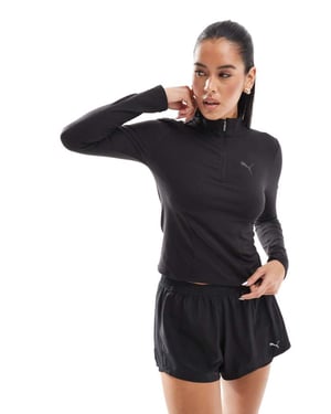Puma Evolve 1/4 zip träningsjacka i svart