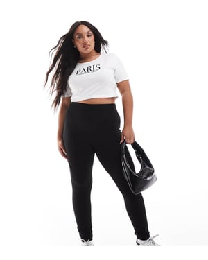 Dina ribbade leggings i svart