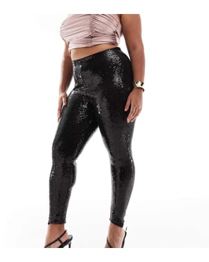 Dina paljettleggings i svart