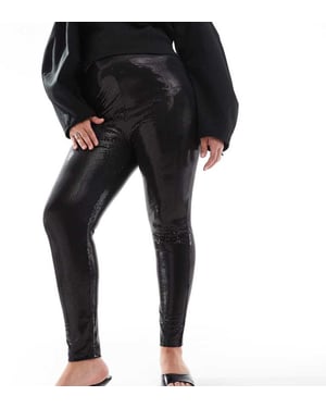 Dina disco paljetleggins i svart
