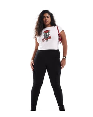 Dina räfflade cargoleggings i svart