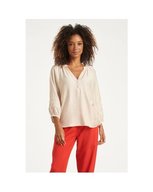 Smashed Lemon Soepelvallende blouse met geborduurde mouwen |