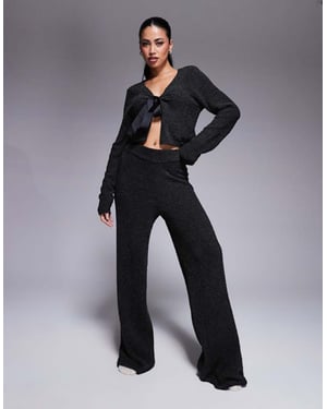 ASOS DESIGN loungestrumpor med vida ben i svart
