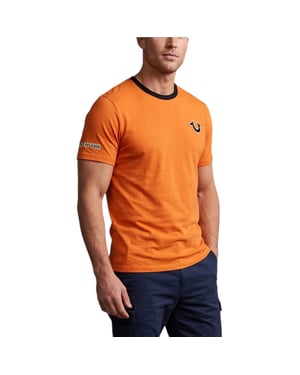 True Religion Mens T Shirts Budda Arch Back Logo Summer Crew Neck Tee