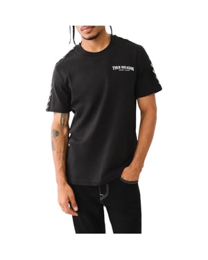 True Religion Mens T Shirts Short Sleeve Flocked Summer Crew Neck Tee