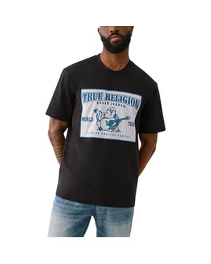 True Religion Mens T Shirts Mesh SRS Logo Crew Neck Summer Soft Cotton Tee