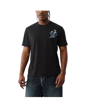 True Religion Mens T Shirts Nature Graphic Crew Neck Summer Cotton Tee