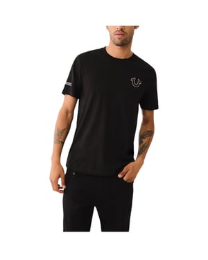 True Religion Mens T Shirts Budda Arch Back Logo Summer Crew Neck Tee